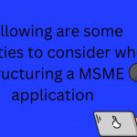 Following are some subtleties to consider when structuring a MSME application