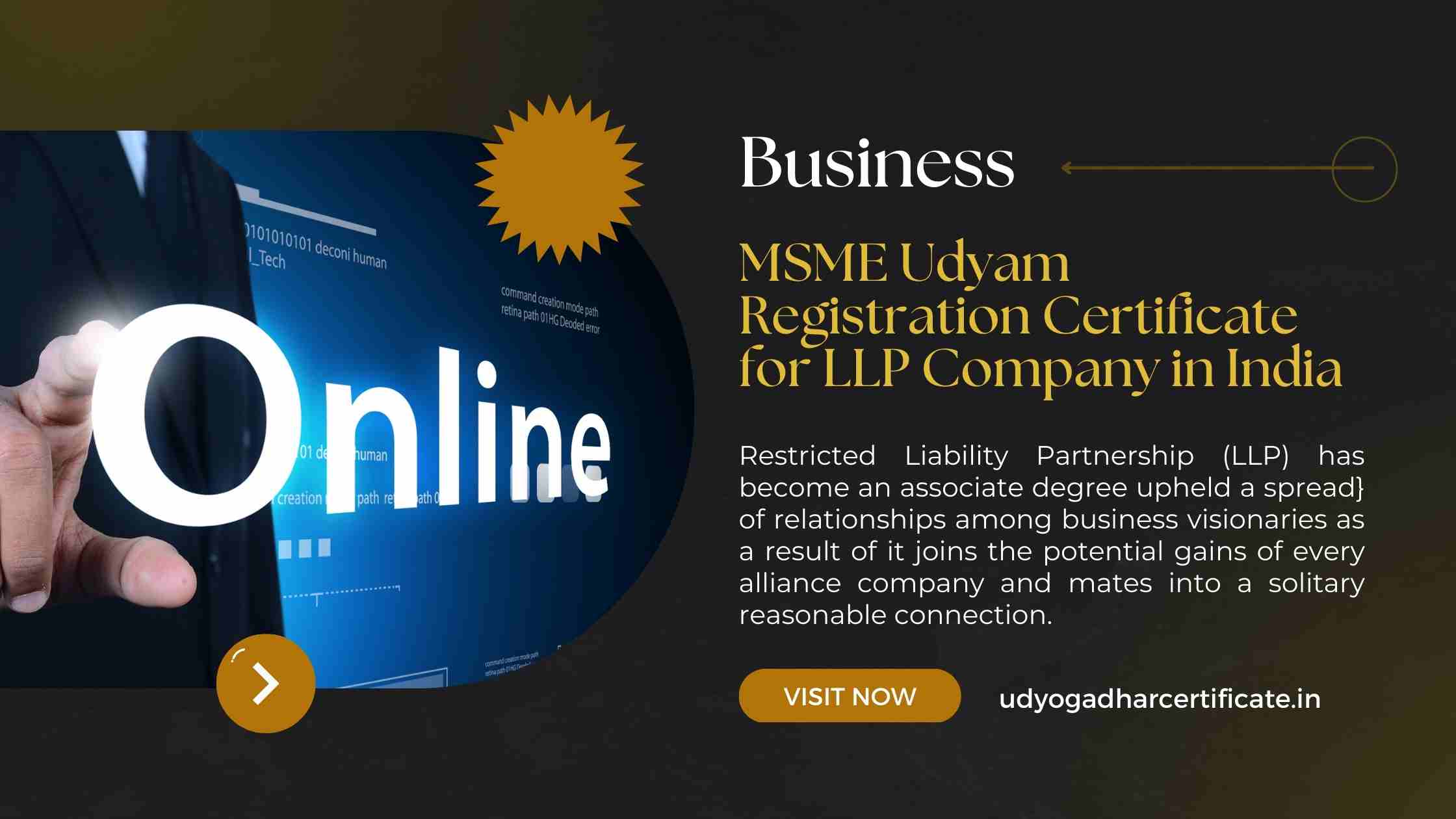 MSME Udyam Registration Certificate for LLP Company in India